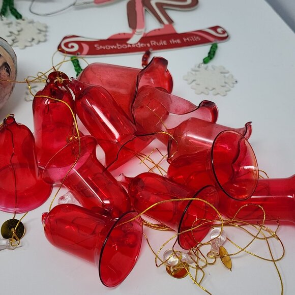Christmas Assemblage Crafting Lot Mixed Presents Candy Cane Bells Ribbon Beads V - Picture 9 of 13